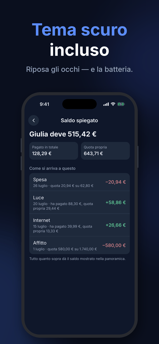 Quitso – modalità scura