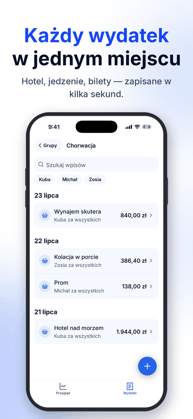 Quitso – lista wydatków