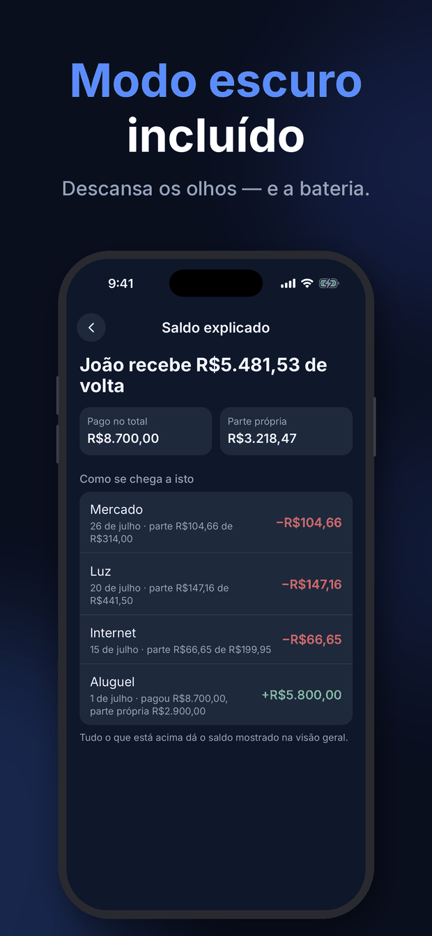 Quitso – modo escuro